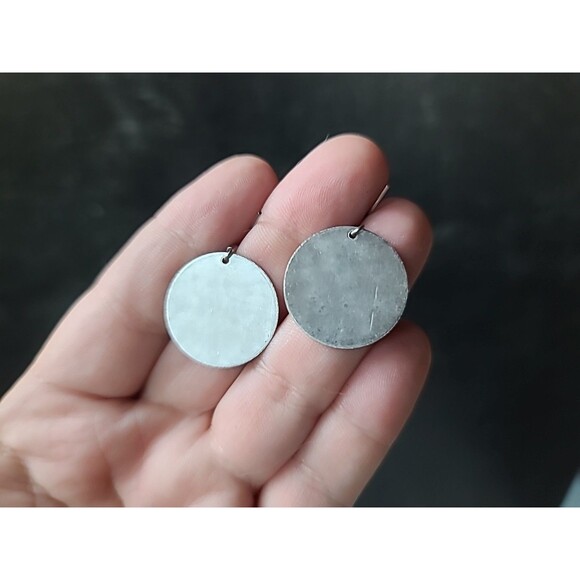 Nature Cast Dangle Trees On Disc Pierced Earrings - Picture 6 of 10